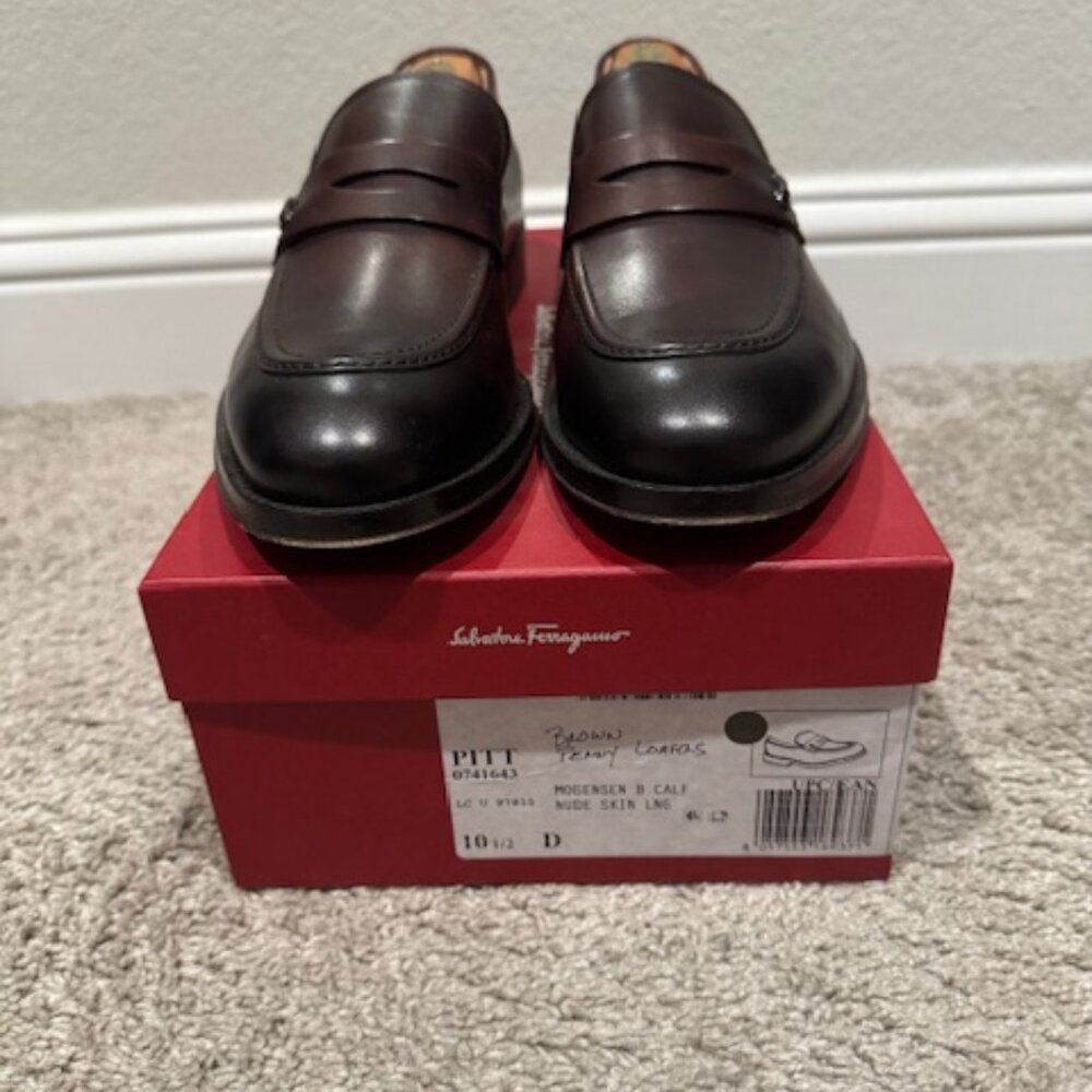 Salvatore Ferragamo Brown Leather Loafers